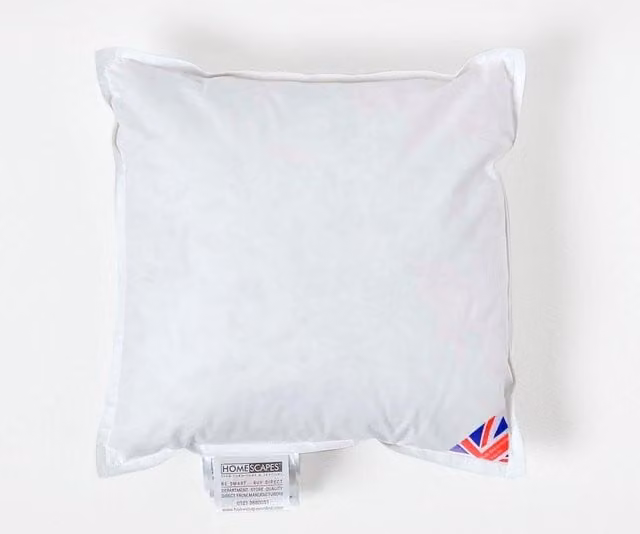 Homescapes Luxury Duck Feather and Down Cushion Pad Inserts, White, W/D/H: 90 x 90 x 90 cm