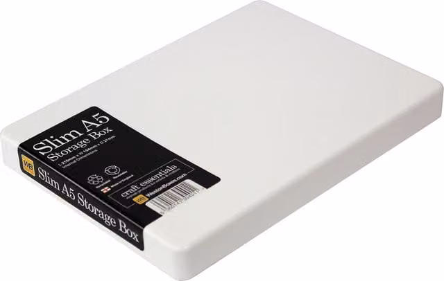 WestonBoxes A5 Slim Plastic Document Boxes with Lids, White, Pack of 20