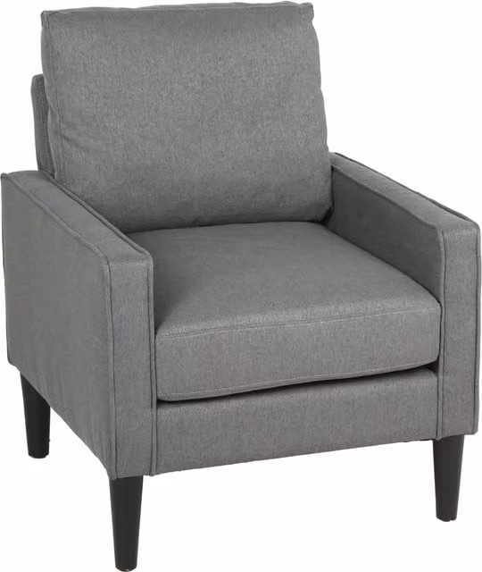 HOMCOM Modern Grey Fabric Accent Chair with Removable Pillow and Spring Cushion, W/D/H: 75 x 45 x 84 cm