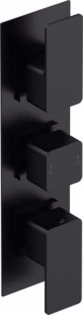 Balterley Concealed Square Triple Thermostatic Shower Valve Diverter in Matt Black