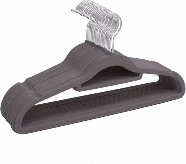 Kelvenix 80 Pack Anti Slip Velvet Coat Hangers in Grey