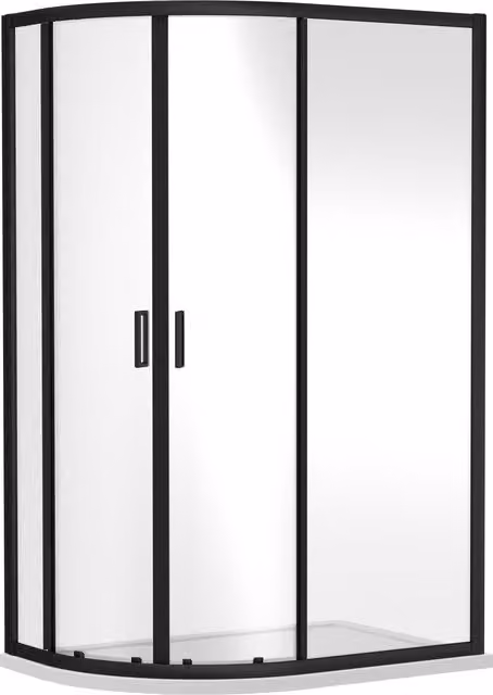 Balterley Offset Quadrant Corner Shower Enclosure with 6mm Safety Glass, Black, W/D: 1200 x 800 mm