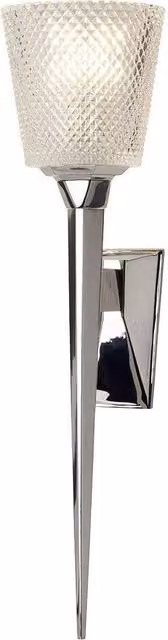 Netlighting Verity Single Light Wall Lamp with Polished Chrome Finish and Grey Glass Shade, G9