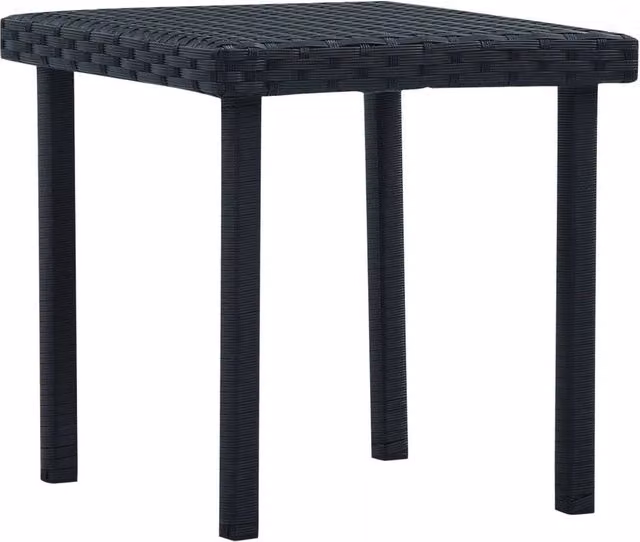Berkfield Home Garden Black Poly Rattan Tea Table, W/D/H: 40 x 40 x 40 cm