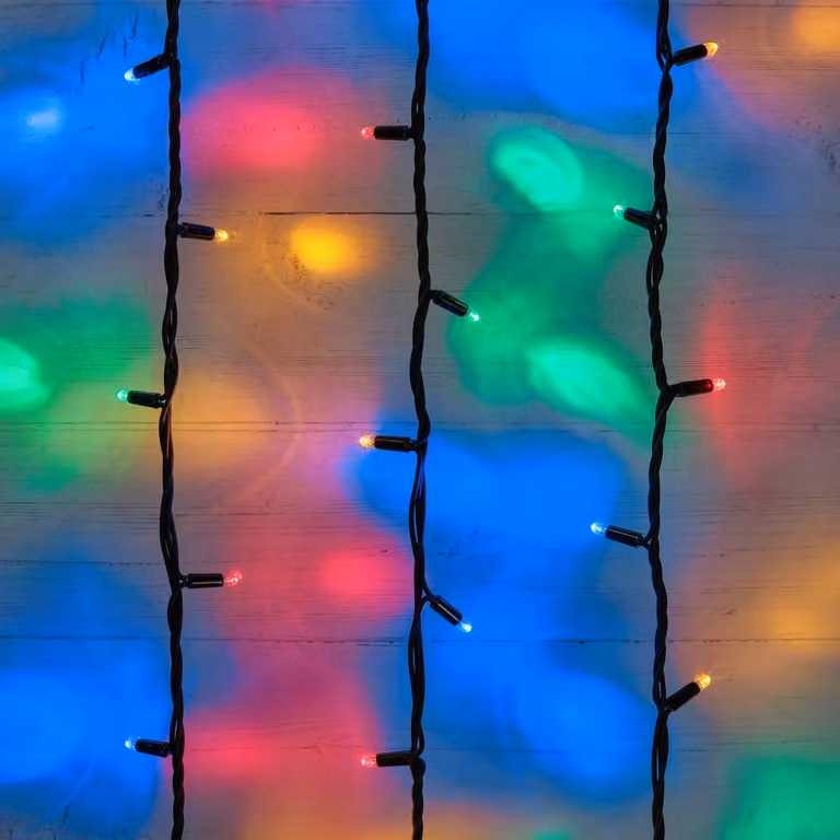 Plus Connect Multi Coloured LED Connectable Fairy Lights with Black Cable