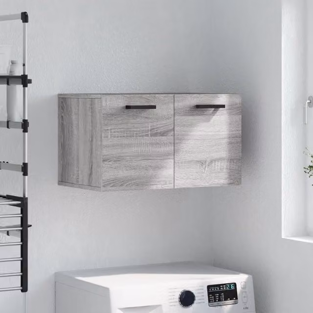 Berkfield Home Wall Mounted Cabinet in Grey, W/D/H: 60 x 36.5 x 35 cm