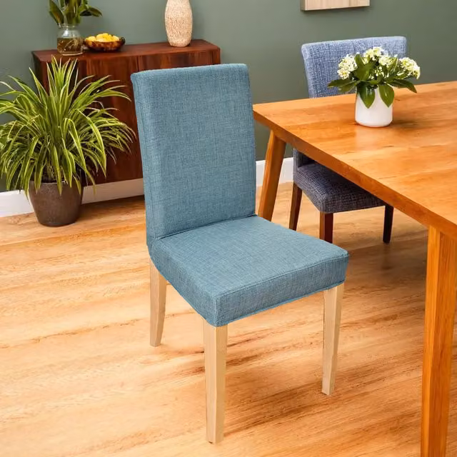 Gardenista Duckegg Blue and Green Tailored Dining Chair Seat Slipcover Set of 4