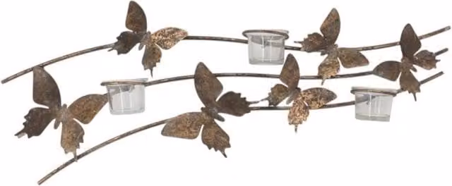 Minster Metal Tealight Candle Holder, Brown, W: 24 cm, D: 8 cm, H: 67 cm