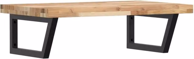 Berkfield Home Wall Mounted Basin Shelf in Brown Acacia Wood and Steel