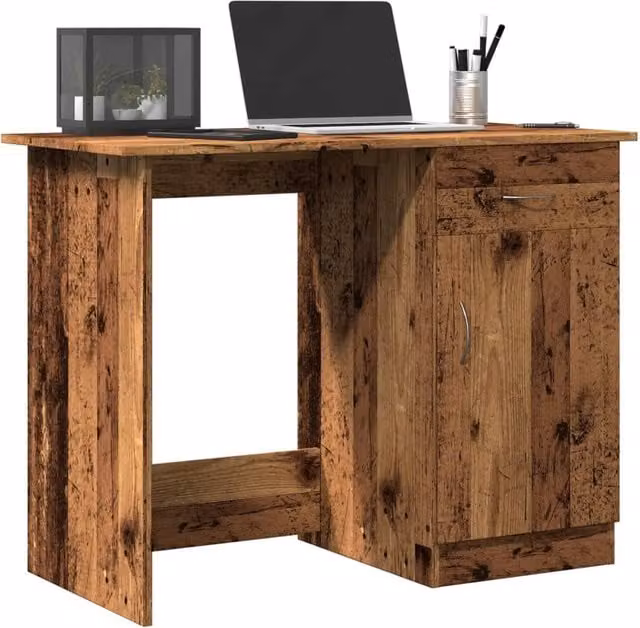 Berkfield Home Modern Writing Desk in Brown, W/D/H: 100 x 50 x 76 cm