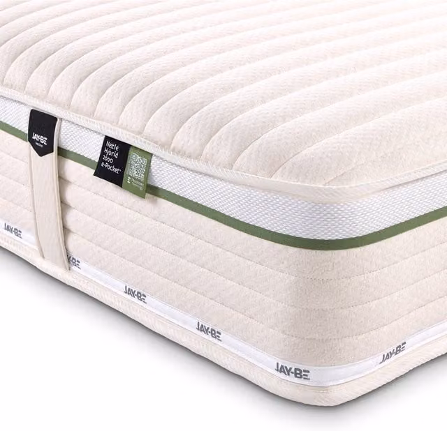 Jay-Be Natural All Seasons Hybrid 2000 Pocket Sprung Mattress, White, W: 140 cm, L: 200 cm