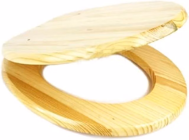 BARGAINS-GALORE Universal Oval MDF Toilet Seat with Easy Fit Fittings in Light Brown