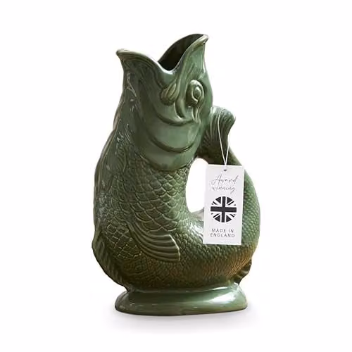 Wade Ceramic Fish Jug, Green and White, 0.6 l