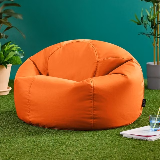 icon Kingston Classic Outdoor Bean Bag and Footstool in Orange Fabric