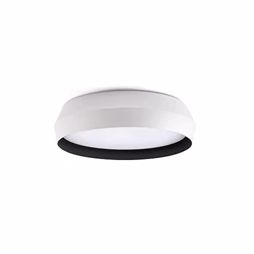 Netlighting Shoku 350 White and Black LED Wall and Ceiling Lamp, 24W, 2700K Warm White