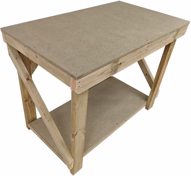 Arbor Garden Solutions Wooden Workbench in Brown and White, Width: 120 cm