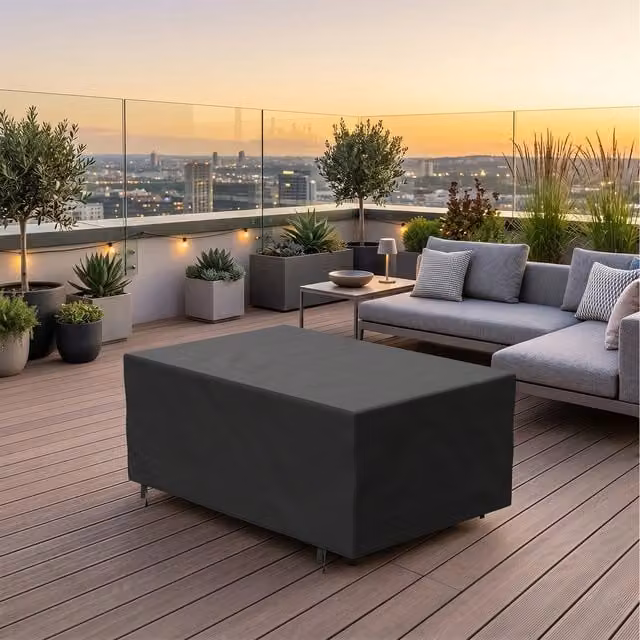 Livingandhome Waterproof Outdoor Garden Sofa Protection Cover, Black, W: 242 cm, D: 162 cm, H: 100 cm