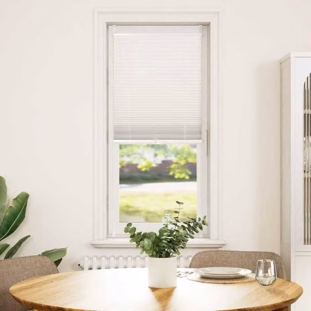 Berkfield Home White Single Pleat Plisse Blind, W: 40 cm, H: 150 cm