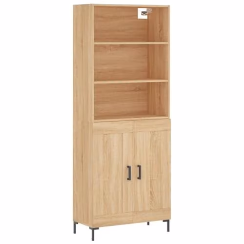 vidaXL Industrial Style Highboard Sideboard in Sonoma Oak and Brown, W/D/H: 180 x 34 x 69.5 cm