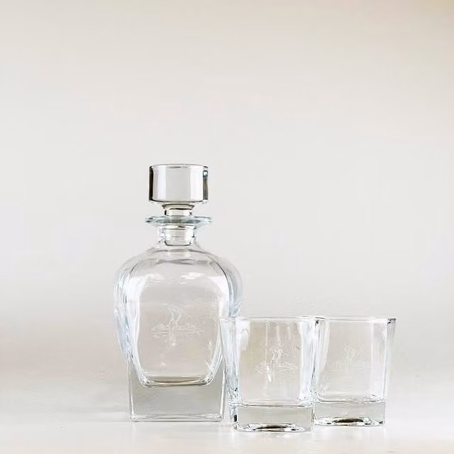Selbrae House Decanter and Glass Set with Stopper in Clear