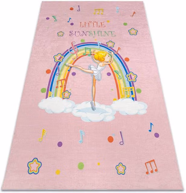 RugsX Bambino Kids Motif Rug in Pink, W: 140 cm, L: 200 cm