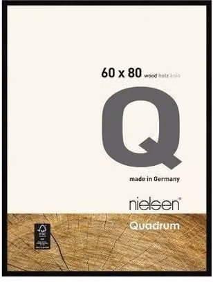 Nielsen Design Quadrum Rectangular Wooden Picture Frame with Glass Front, Black, W: 60 cm, H: 80 cm