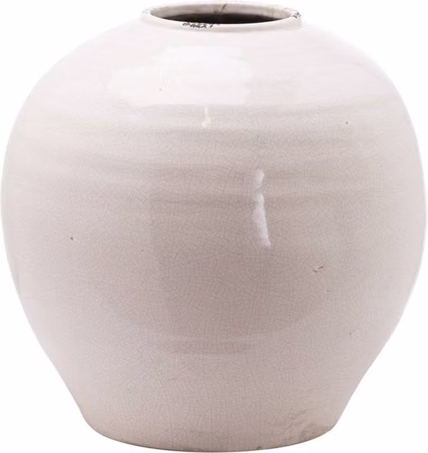 Lemon Pavilion Furniture and Decor Garda Glazed Regola Large Ceramic Vase, White, W: 37 cm, D: 37 cm, H: 38 cm