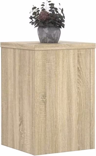 Berkfield Home Set of 2 Sonoma Oak Plant Stands in Beige, W/D/H: 25 x 25 x 35 cm