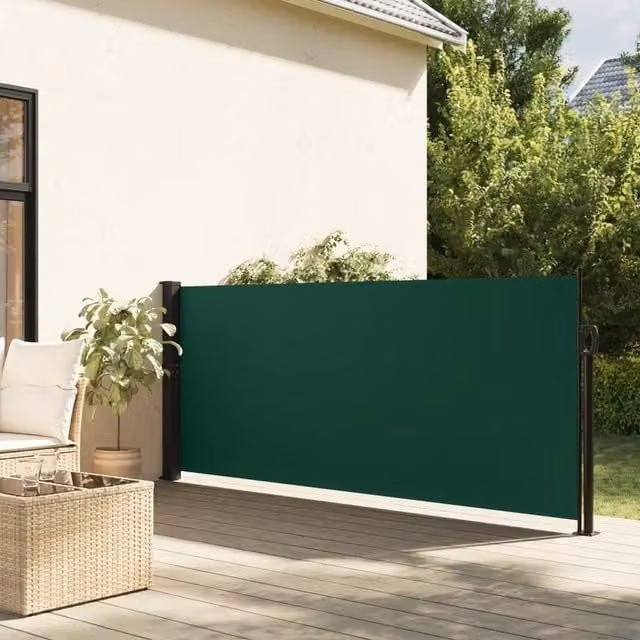 Berkfield Home Retractable Side Awning in Dark Green, W/H: 600 x 140 cm