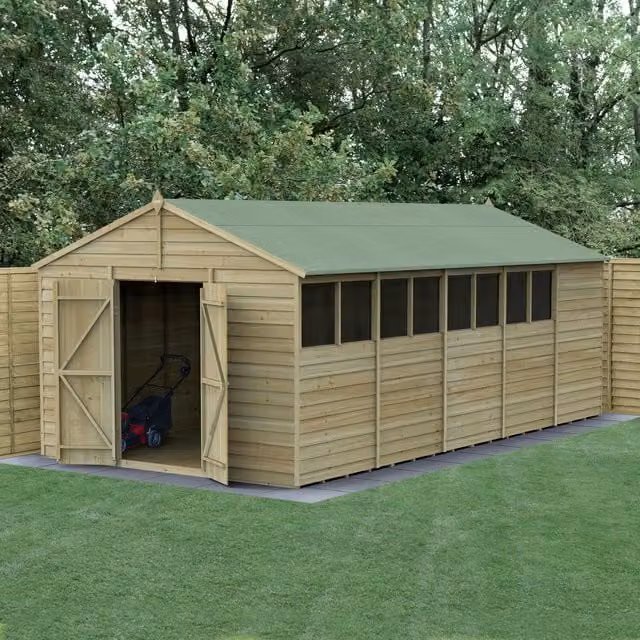 Forest Garden Apex Shed in Brown with Window and Floor