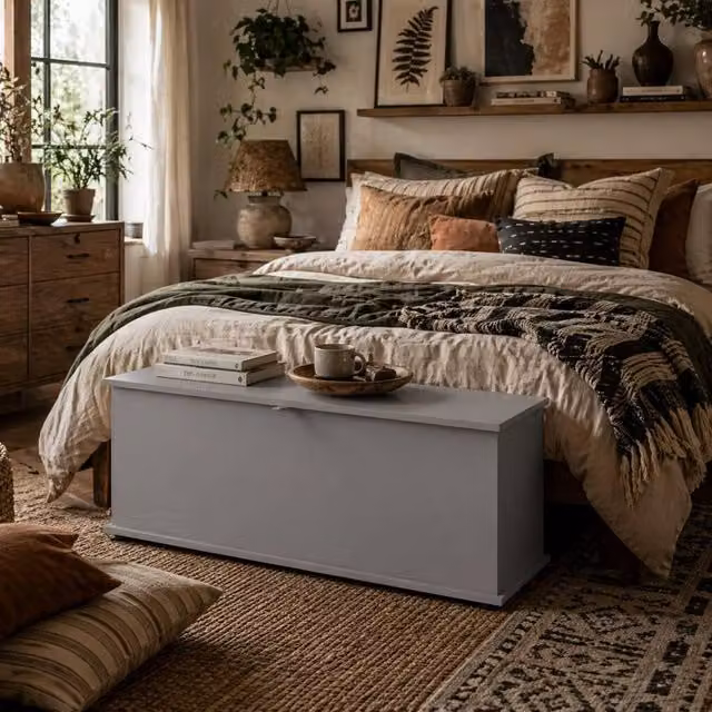 Wyld Haus Fito Vima Grey Particleboard Storage Trunk