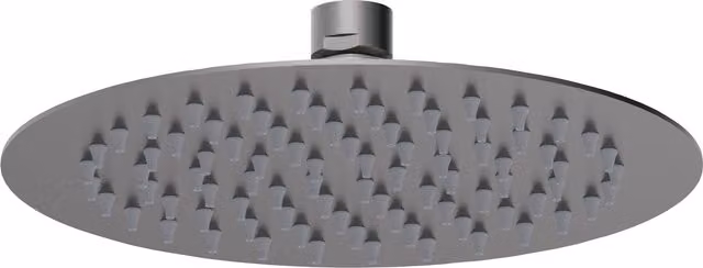 Balterley Square Fixed Overhead Shower Head, 200 mm, Brushed Pewter in Silver