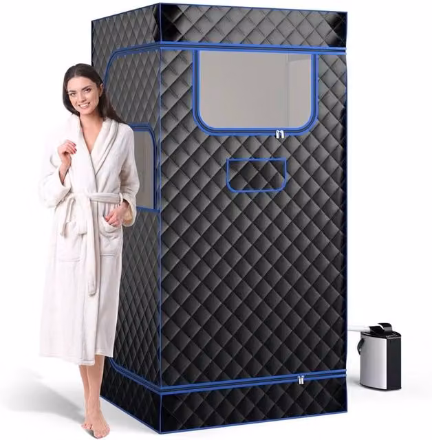 Nordara Portable Full Body Steam Sauna Box with 3L Generator in Black