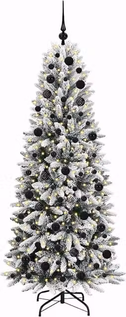 Berkfield Home Green Artificial Christmas Tree with 300 White LEDs, W/D/H: 73 x 73 x 180 cm