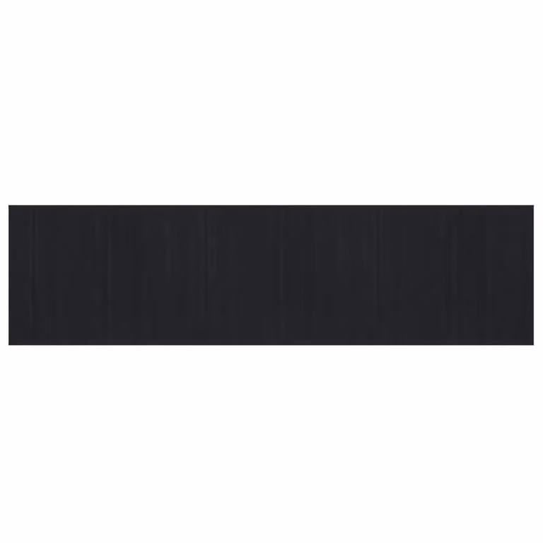 Berkfield Home Rectangular Bamboo Rug in Black, W/D/H: 80 x 300 cm