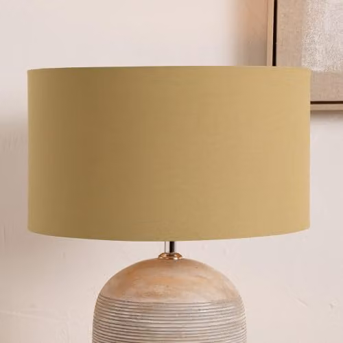 Pacific Lifestyle Modern Cylinder Fabric Lampshade in Taupe, Grey and Beige, Diameter: 35 cm