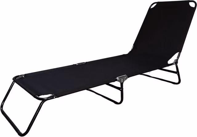 Samuel Alexander Reclining Oxford Sun Lounger in Black Textilene and Metal
