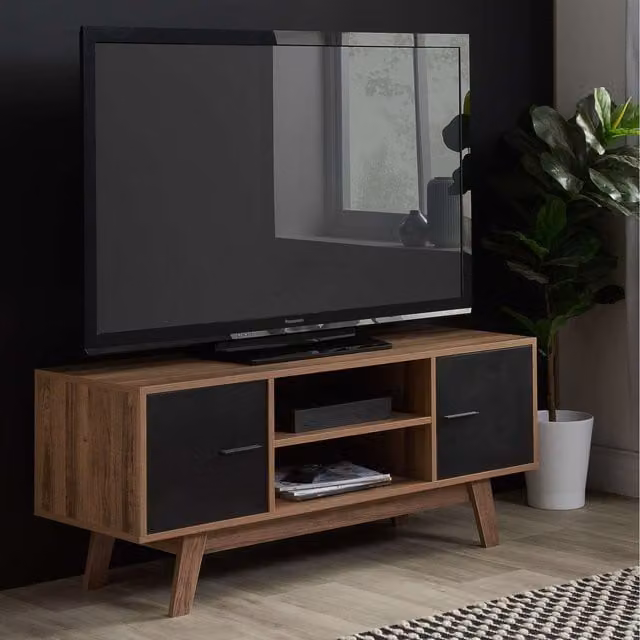 Birlea Shard Modern Glossy TV Unit in Black