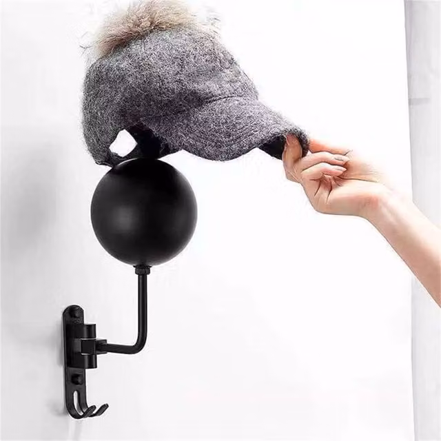 Nordara Black Wall Mounted Rotating Motorcycle Helmet Rack Holder with 180 Degree Display Hook