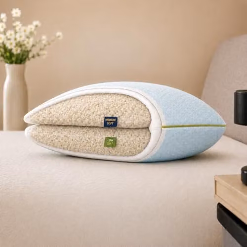 Brightr Stella Hybrid Cooling Memory Foam Pillow in White for Side, Back and Stomach Sleepers