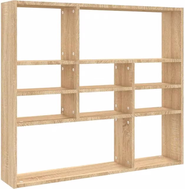 Berkfield Home Sonoma Oak Wall Shelf, Light Brown, W/D/H: 90 x 16 x 78 cm
