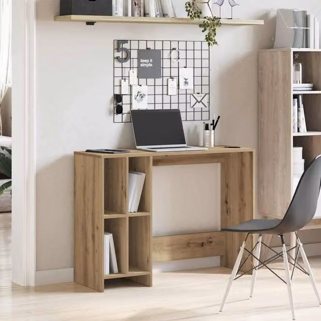 Berkfield Home Modern Artisan Oak Writing Desk in Brown, W: 102.5 cm, D: 35 cm, H: 75 cm