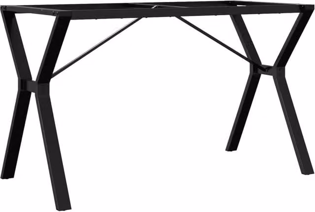 Berkfield Home Y-Frame Dining Table Legs in Matt Black Steel, W/D/H: 120 x 60 x 73 cm