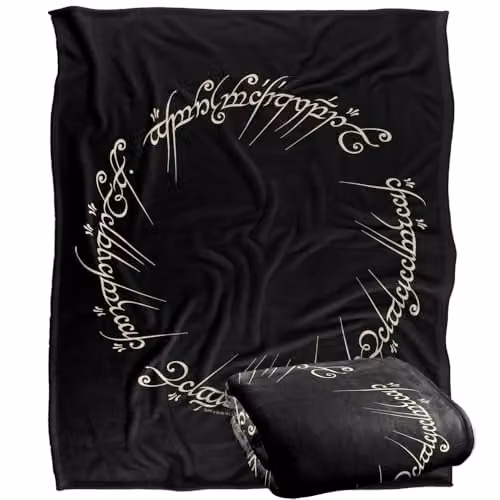 Lord Of The Rings One Ring To Rule Them All Super Soft Fleece Throw Blanket, Black and Multicolour, W: 152 cm, D: 127 cm
