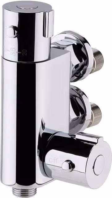 Balterley Round Vertical Thermostatic 1 Outlet Shower Bar Valve in Chrome Silver