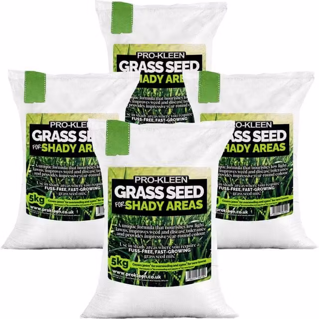 ProKleen Grass Seed for Shady Areas, 4 x 5kg (Covers up to 1200m2)