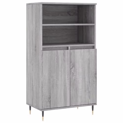 vidaXL Grey Sonoma Highboard in Engineered Wood W/D/H: 60 x 36 x 110 cm