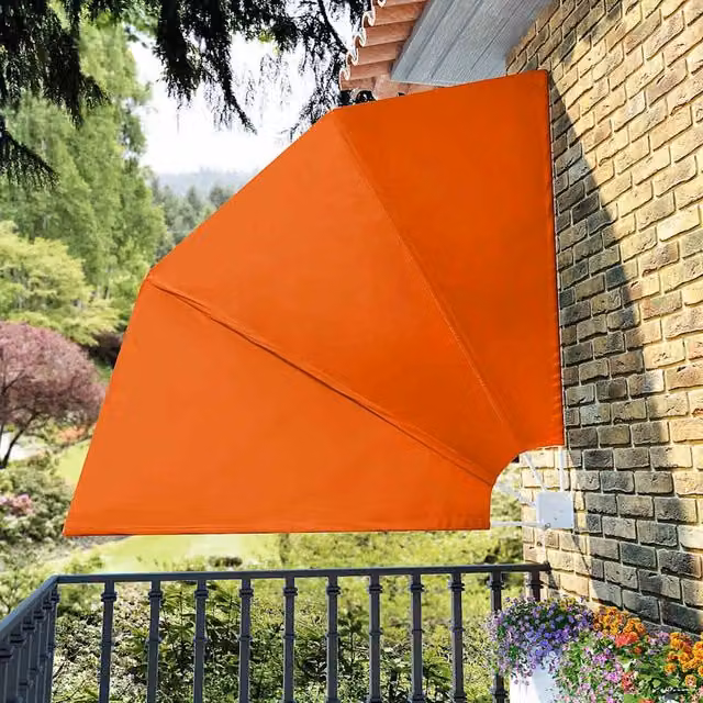 Berkfield Home Collapsible Balcony Side Awning in Orange, W/D/H: 210 x 210 x 210 cm