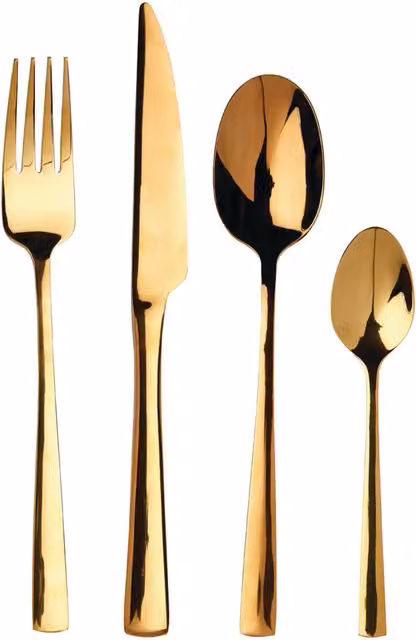 Orsina Avie Glow 16 Piece Coated Stainless Steel Cutlery Set in Yellow