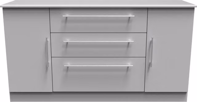 Sherwood Modern 2 Door 3 Drawer Unit in Grey Matt